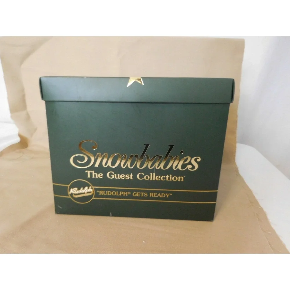 Snowbabies Dept 56 Guest Collection Rudolph‎ Gets Ready Red Nose Blinks + Box